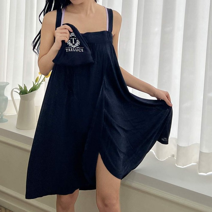 골프 샤워가운 호텔 라운딩 리조트 여행 가운, 1개, 네이비 샤워가운