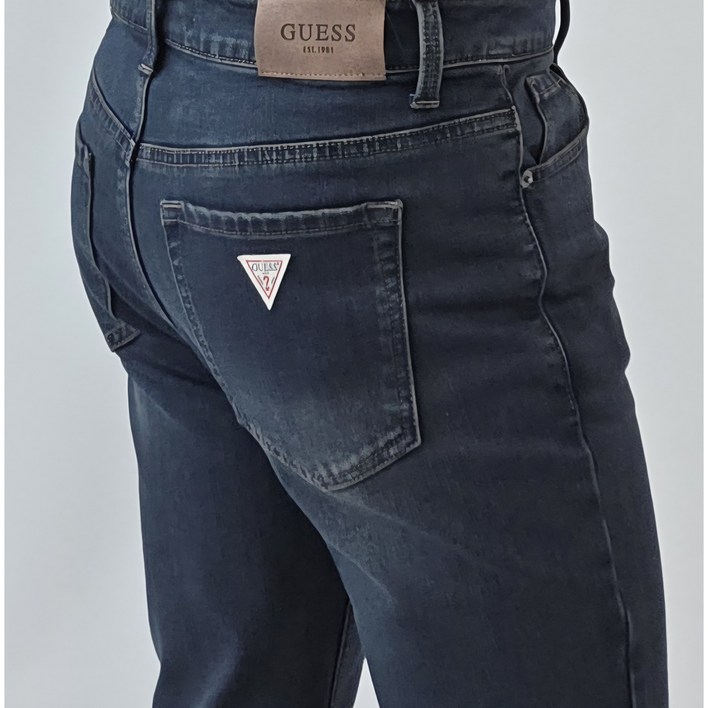 백화점 정품 게스 기모 D톤 릴렉스테이퍼 다크블루 데님 청바지 DBL 진청