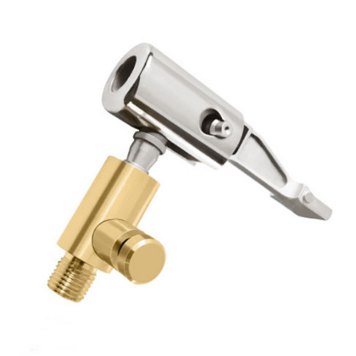 셀렉트템 레버형 에어척 타이어 공기주입기 집게 에어게이지 에어펌프, 1개, 듀얼