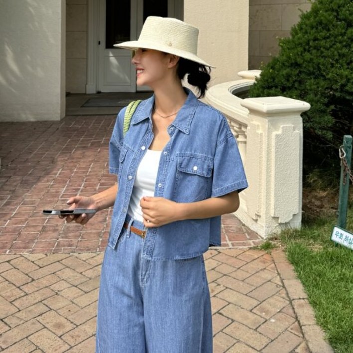 메이블루 시원한 썸머 데님셔츠 139163