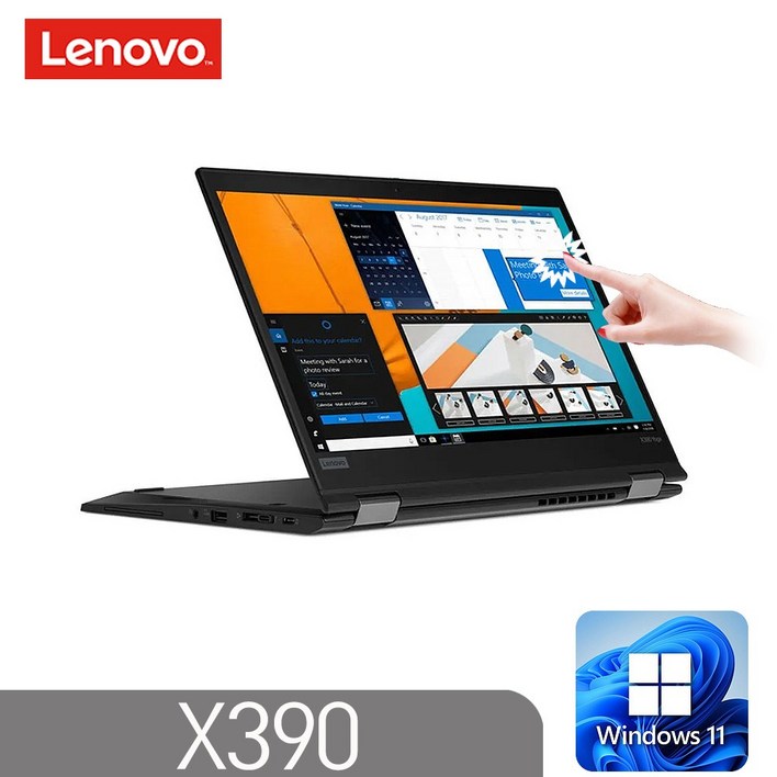 LENOVNO Yoga X390 인텔8세대 i58265U 8G SSD256G UHD 윈도우11 13.3인치, X390, WIN11 Pro, 8GB, 256GB, BLACK