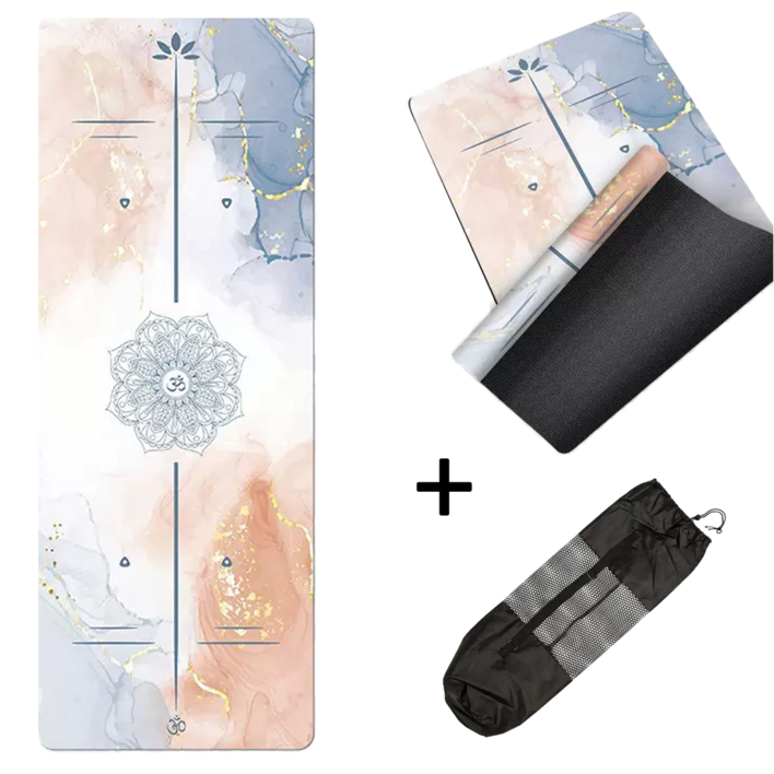 프리미엄 천연고무 요가매트 초슬림 접이식 운동매트 홈트 1.5mm, 1개, 블루오렌지