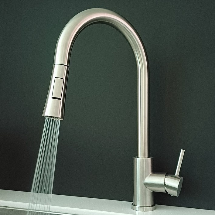 싱크대 수전 주방 수도꼭지 무광 거위목 S1000