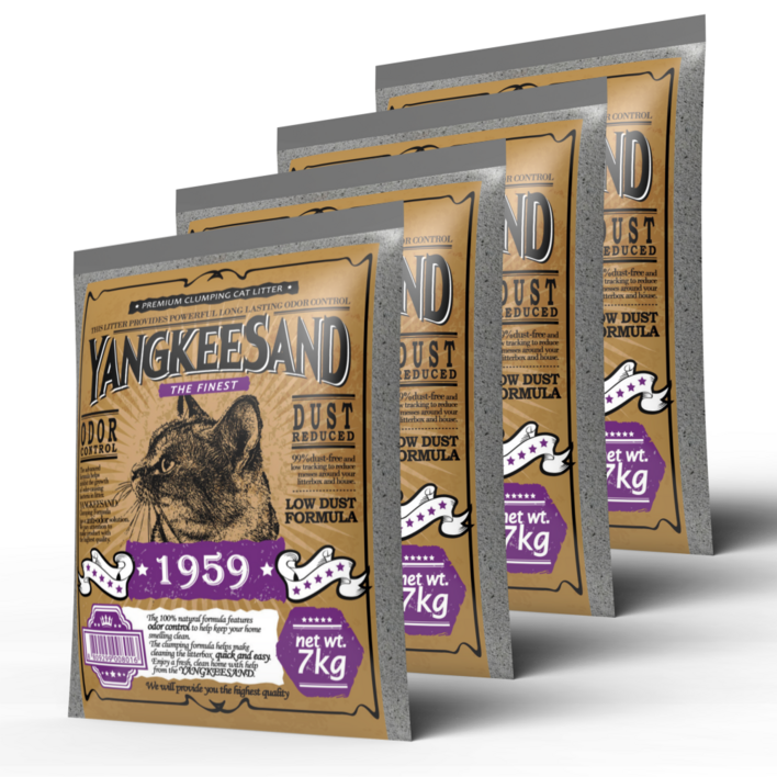 양키샌드 1959 벤토나이트 고양이모래 7kg 총 4봉총 2박스 배송, 7kg, 4개, 1959 피톤치드
