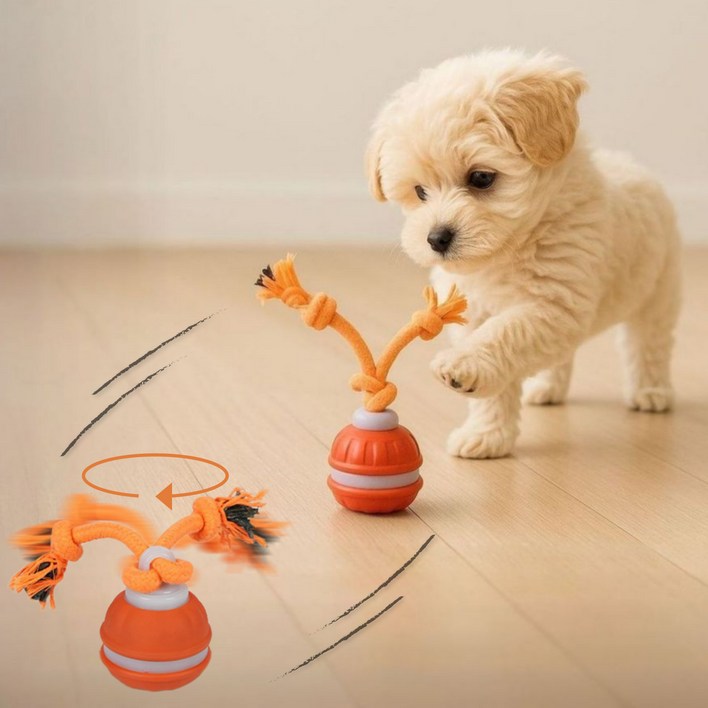 댕냥픽 터그볼 움직이는 장난감 강아지 터그 공