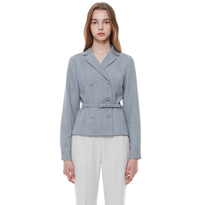 플라스틱아일랜드 더블버튼 자켓형 블라우스 PP2WB362