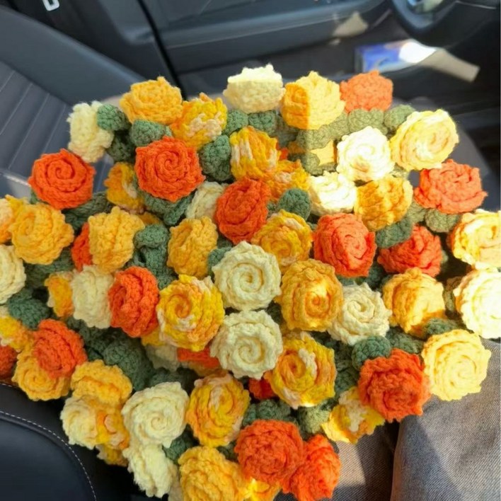 하루템 꽃다발 담요 핸드메이드 부드러운 스웨터 담요 110cm 선물용