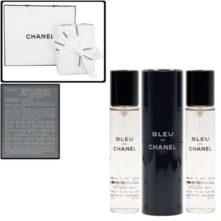 [선물포장+쇼핑백] 블루 드 샤넬 EDT 트위스트 앤 스프레이 (본품 20ml 1개+리필 20ml 2개)