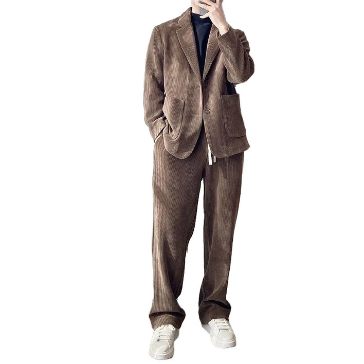 셀럽당 코듀로이 정장 세트 남성 추동 캐주얼 비즈니스 정장 코트C02078