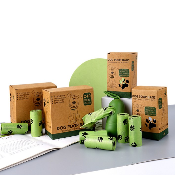 강아지배변봉투 두꺼운 생분해배변봉투 풉백, 1개, 240개입, 녹색