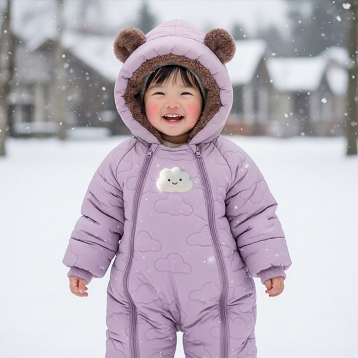 몽실이 구르미 퍼안감 후드 패딩 우주복 아동 유아용 겨울 방한 외출복