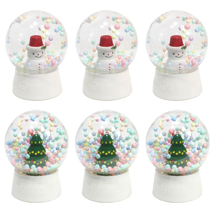 DIY 크리스마스 정전기 스노우볼 만들기 6세트