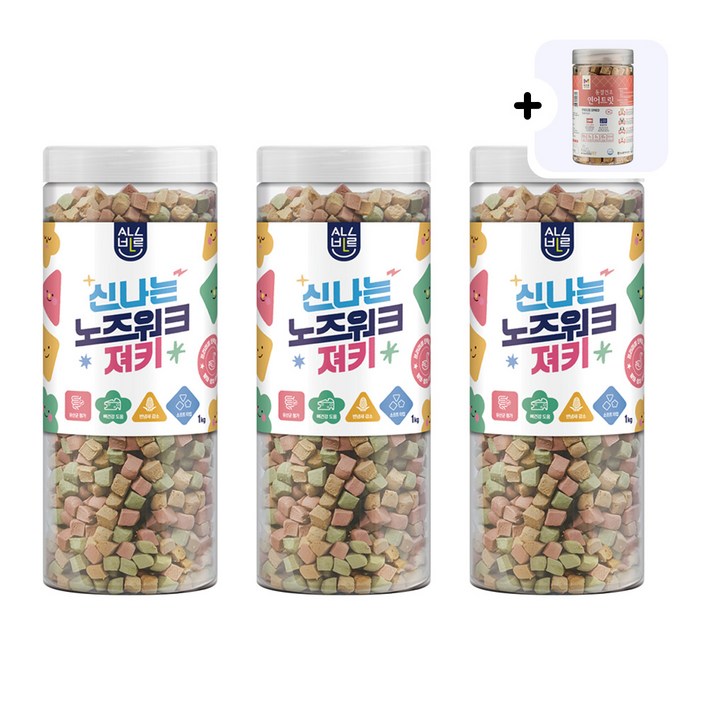 목우촌 동결건조 트릿 100g 증정 하우펫 올바른 노즈워크 져키간식 훈련용 유산균 대용량 강아지 큐브 트릿, 1kg, 3개, 혼합맛