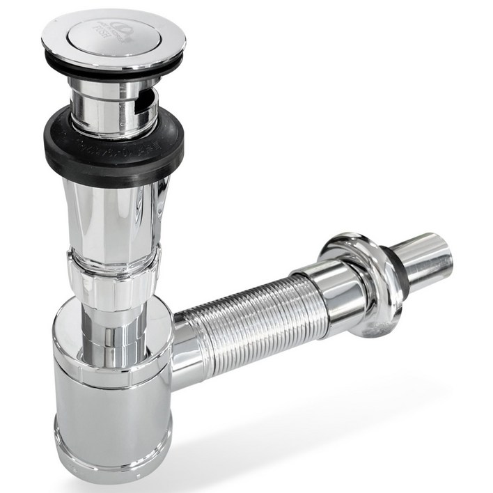 국산 세면대 초간편 길이조절 벽 배수 일체형 폽업 트랩