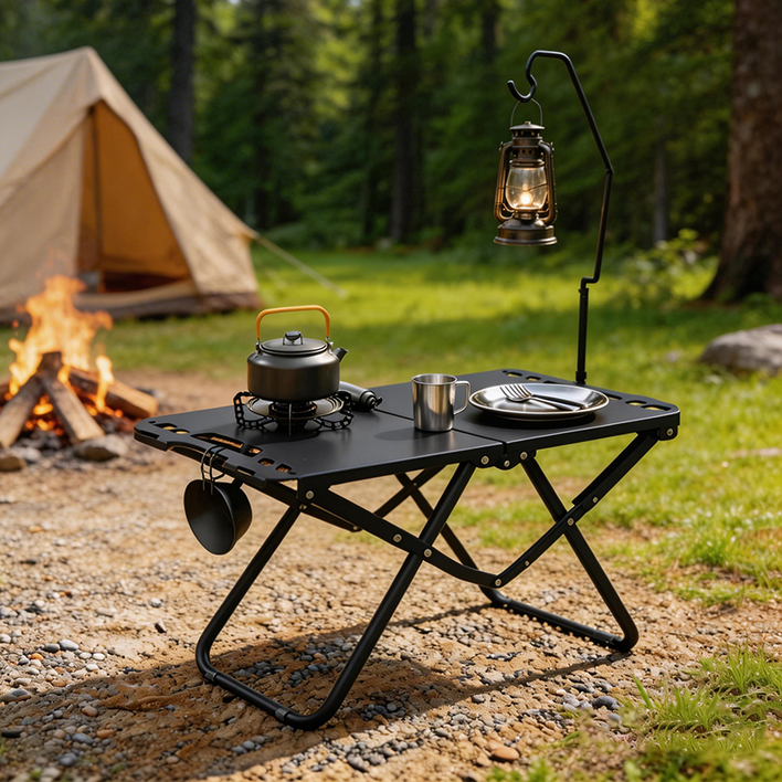 콜콜러브 아웃도어 접이식 캠핑 테이블 낚시 피크닉 가정용 미니테이블  조명스탠드   수납가방