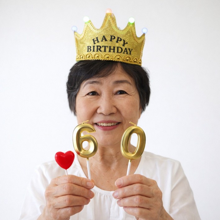 파티굿즈 환갑 칠순 팔순 숫자초 + 왕관세트