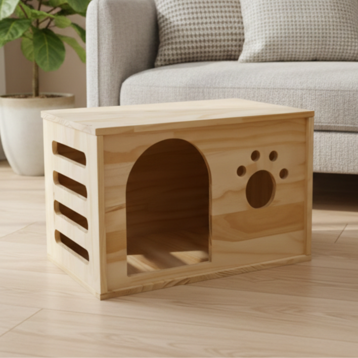 인테리어 원목 펫하우스 강아지 원목집 고양이 원목 하우스 숨숨집