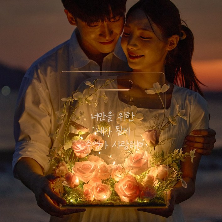 리비트 장미 플라워백 여자친구 생일선물 100일 1주년 기념일 이벤트, 1개, L