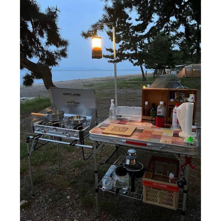 콜맨 올인원 키친 테이블 캠핑 테이블 캠핑조리대 버너테이블 캐비넷쉘프