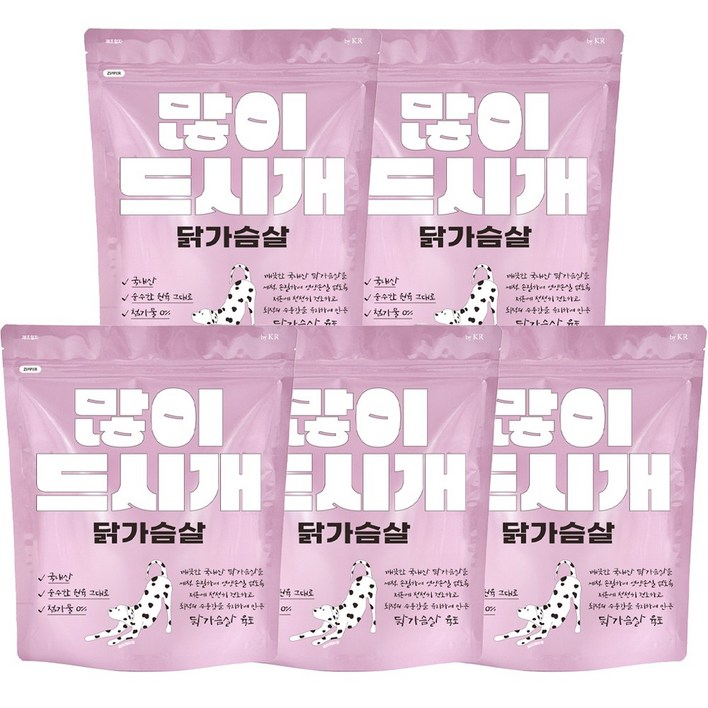 바이케이알 많이드시개 닭가슴살 국내산 대용량 수제 간식 400g, 닭가슴살, 400g, 5개