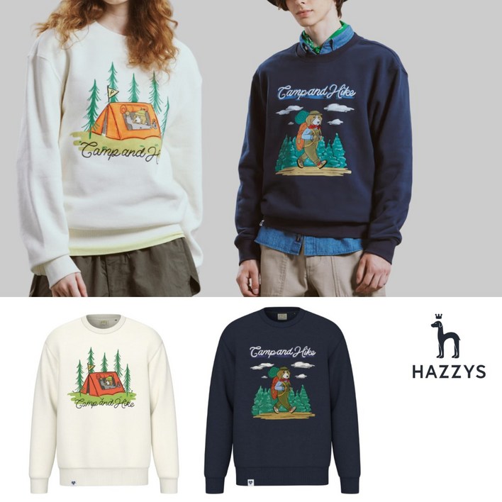 헤지스 남자 맨투맨 여자 라운드 깔끔한 봄 티셔츠 커플티