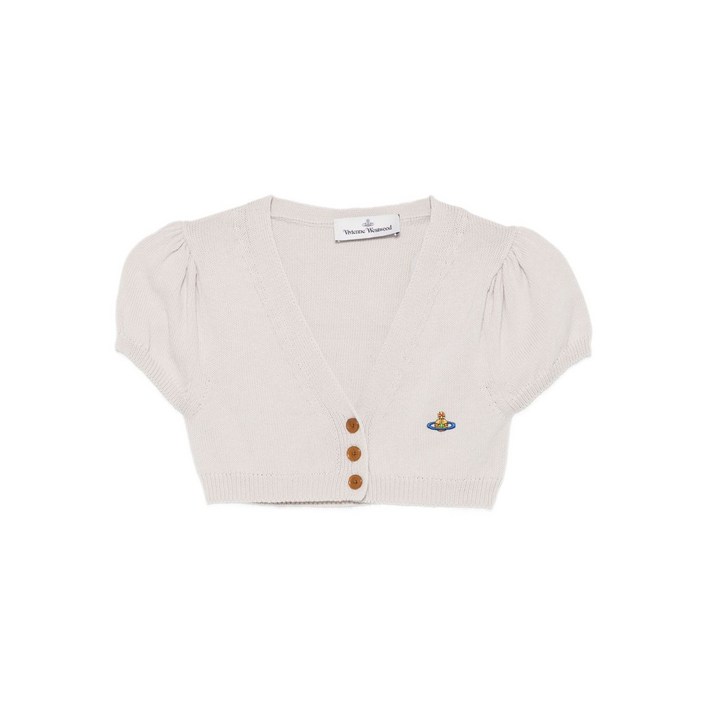 비비안웨스트우드 퍼프 소매 구체 크롭 가디건