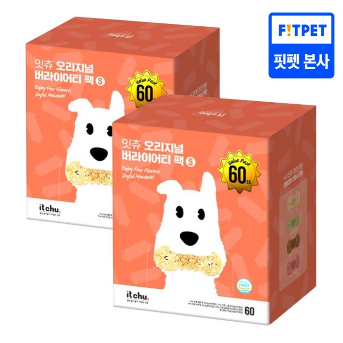 잇츄 오리지널 S 버라이어티팩 60개입 덴탈껌 4가지맛, 720g, 2개