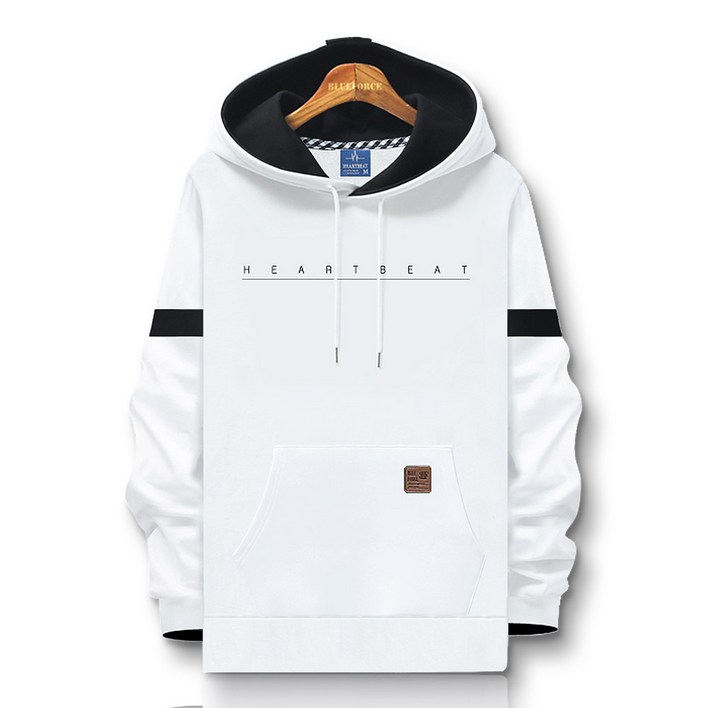 블루포스 텔링스 후드티 배색 남자 긴팔 티셔츠 남성 빅사이즈 운동복 가을 단체티 커플티 츄리닝