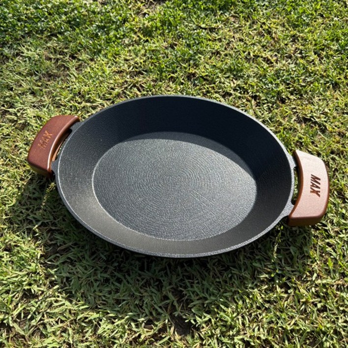맥스 딥오벌팬 40cm 우드손잡이포함 코팅팬 전골 그리들