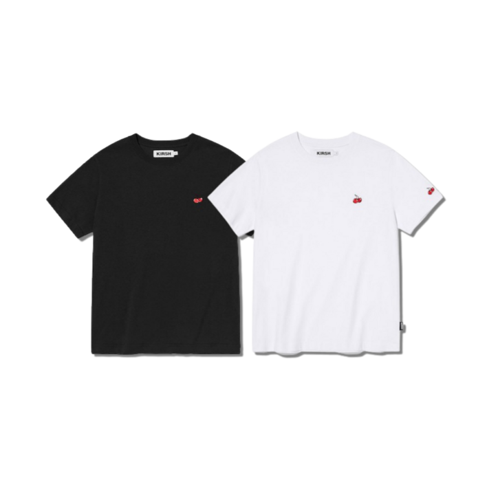 키르시 KIRSH 여성 반팔티 스몰 체리 스탠다드 티셔츠 2팩 화이트  블랙 11 set 봄 여름 가을 캠핑 여행 페스티벌 조깅 러닝 스포츠 피트니스 헬스 쿨코튼 기본 반소매