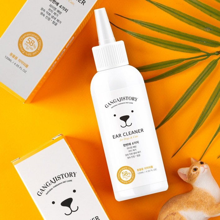 강아지스토리 저자극 강아지 고양이 귀 세정제 냄새 청소 이어 클리너 120ml, 1개, 120ml