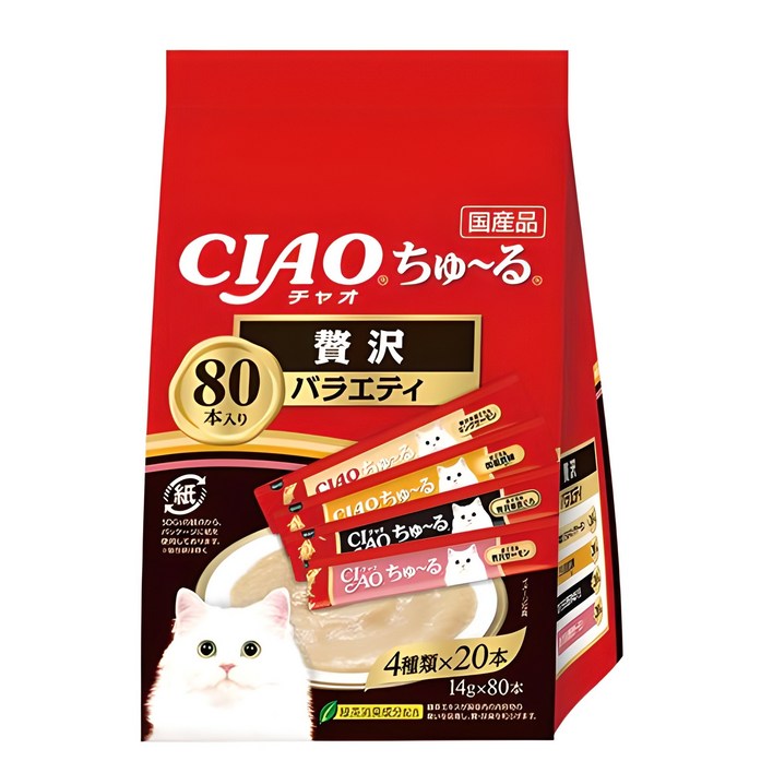 이나바 챠오츄르 제이타크 버라이어티 짜먹는 간식 80p, 참치, 1개, 1.12kg