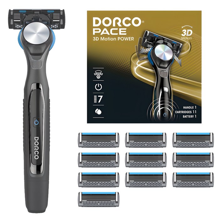 도루코 페이스 3D 모션파워 면도기 세트, 면도기 핸들  면도날 11p, 1세트