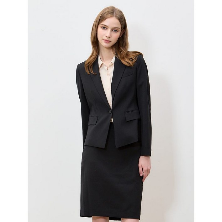 리스트 2SET 라인 원버튼 셋업 재킷H라인 셋업 스커트 2종세트 택가격 396000원