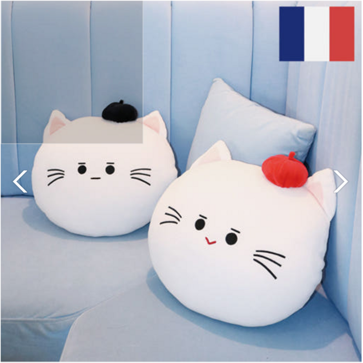 고양이 애착쿠션, 야옹이 고양이 쿠션, 레드베레모