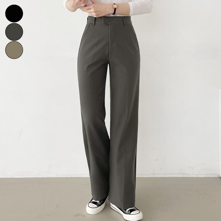 여리진 여성용 편안한 데일리 베이직 일자 슬랙스 팬츠  빅사이즈까지 3color