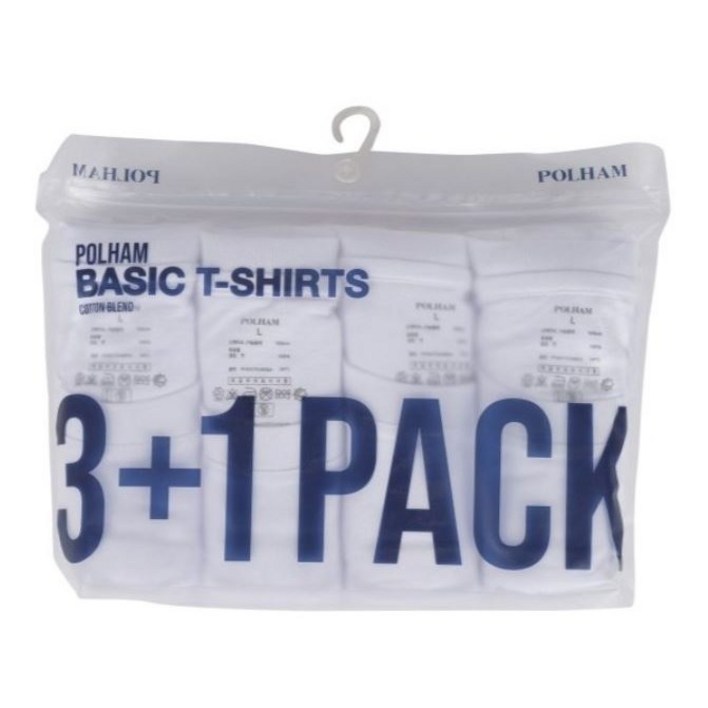 폴햄 이너 반팔 티셔츠 사계절로 입는 촉감 좋은 기본 3+1팩(4장) 3팩+1 4팩 이너 면 티셔츠 24,900
