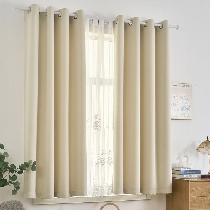 커튼콜 최신상 루시덴 암막커튼 2p창문 긴창용 아일렛커튼작은창 안방커튼