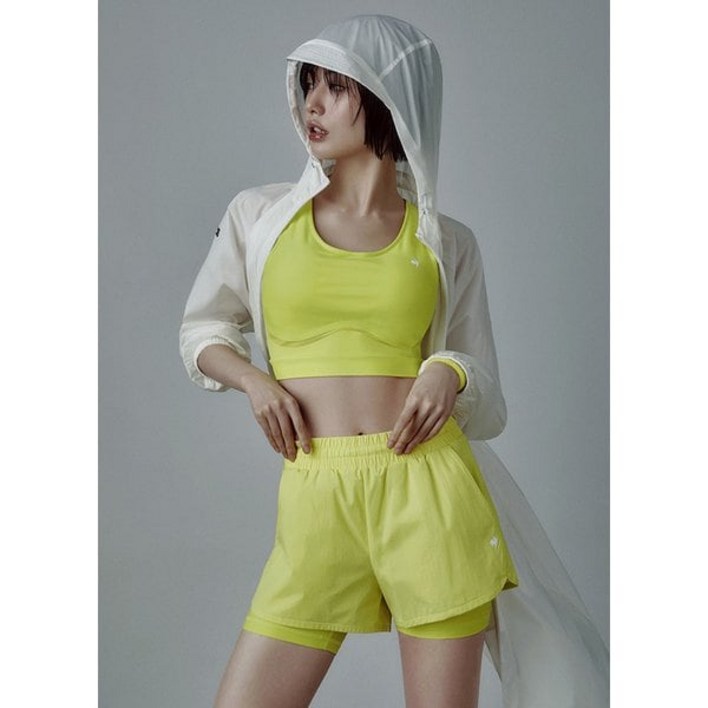 르꼬끄 [르꼬끄X나나] 우먼스 2IN1 레깅스 팬츠 / LIME (QQ222EPF41) 405217