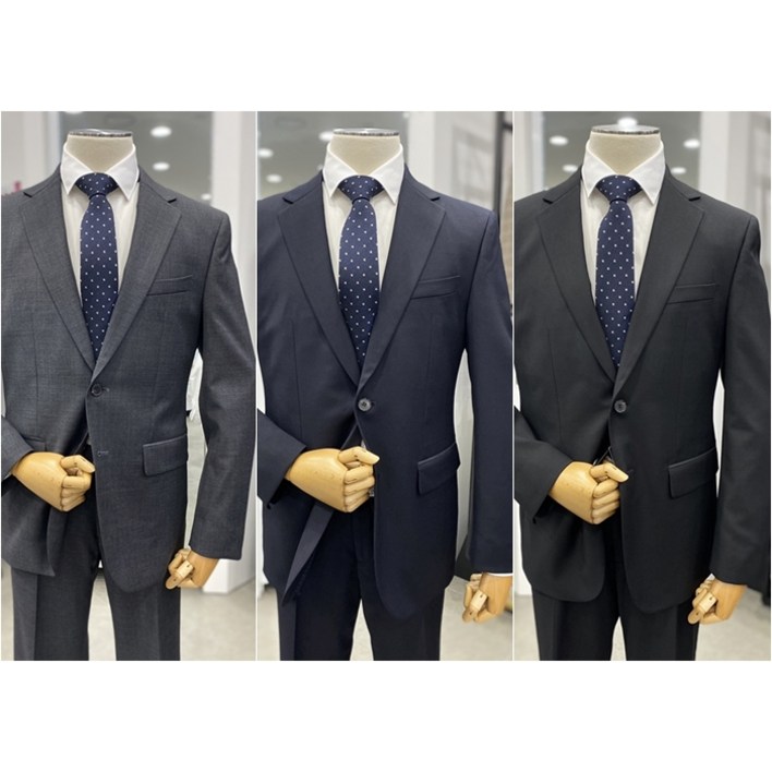 트루젠 남자 양복 베이직핏 모혼방 안감없는 여름 기본 블랙, 네이비, 차콜 정장 세트 - 큰사이즈 양복 115사이즈