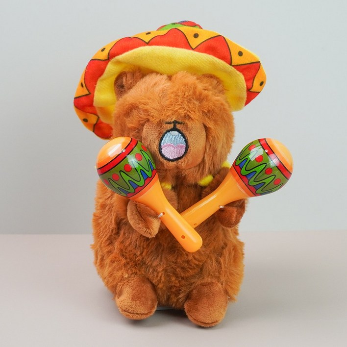 토이토 마라카스 카피바라 말하는 인형 춤추는 녹음인형, 1개, 브라운, 180mm 토이토 마라카스 카피바라 말하는 인형 춤추는 녹음인형, 1개, 브라운, 180mm