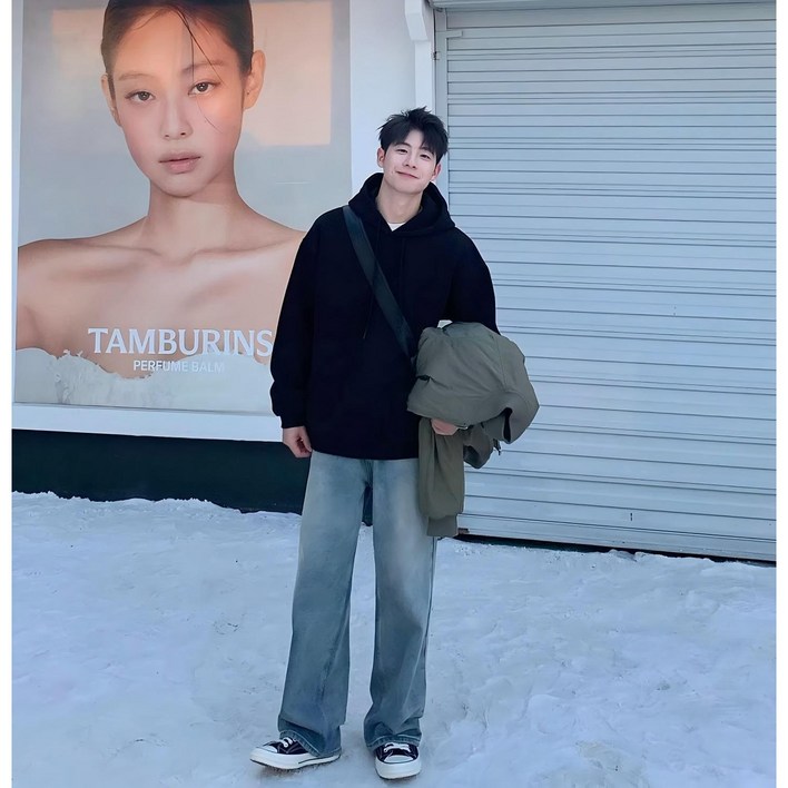 봄 남성 데일리 캐주얼 후드티 오버핏 검정 루즈핏 면소재 후디