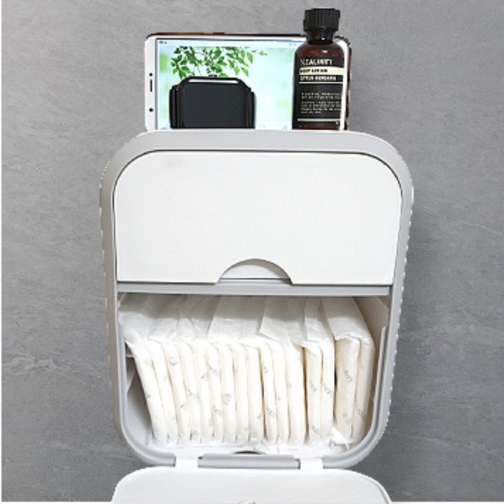 해피엘라 생리대보관함 욕실 정리함 화장실 디스펜서 수납 칸칸이