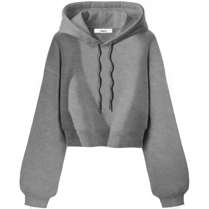 SICF 무지 벌룬핏 크롭 후드티