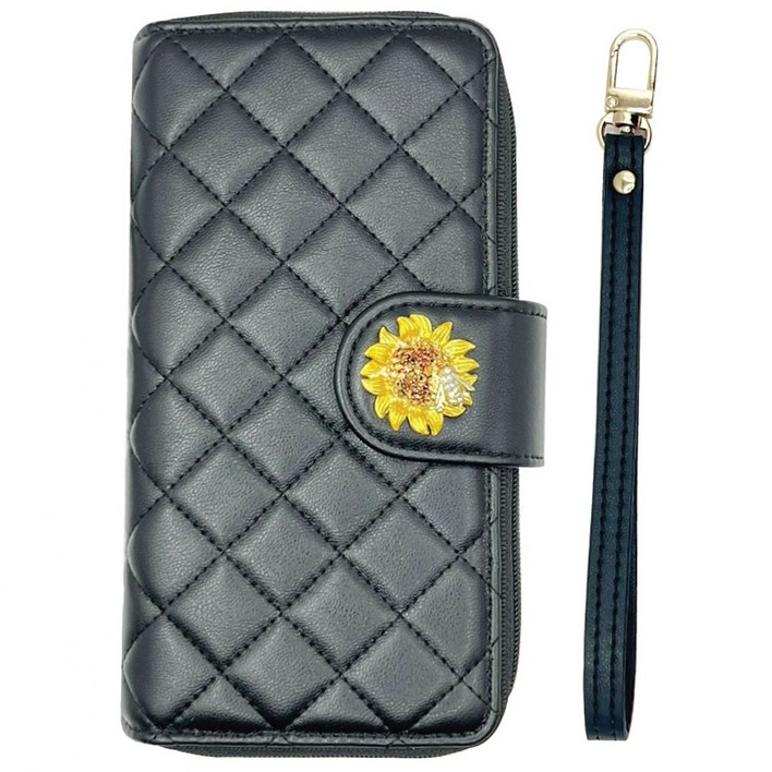 갤럭시 S24  S24  S24울트라 케이스 SM S921 S926 S928 선프러티 큐빅장식 지퍼 스트랩 지갑형 퀄팅패턴 가죽 다이어리