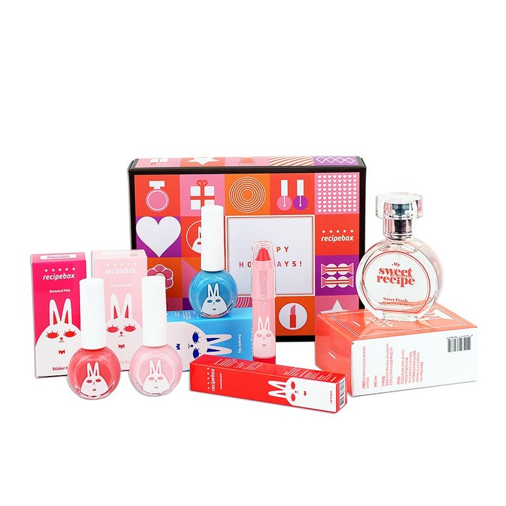 레시피박스 어린이 화장품 스위트믹스 선물세트, 향수립크레용매니큐어3종핑크스카이체리, 1개