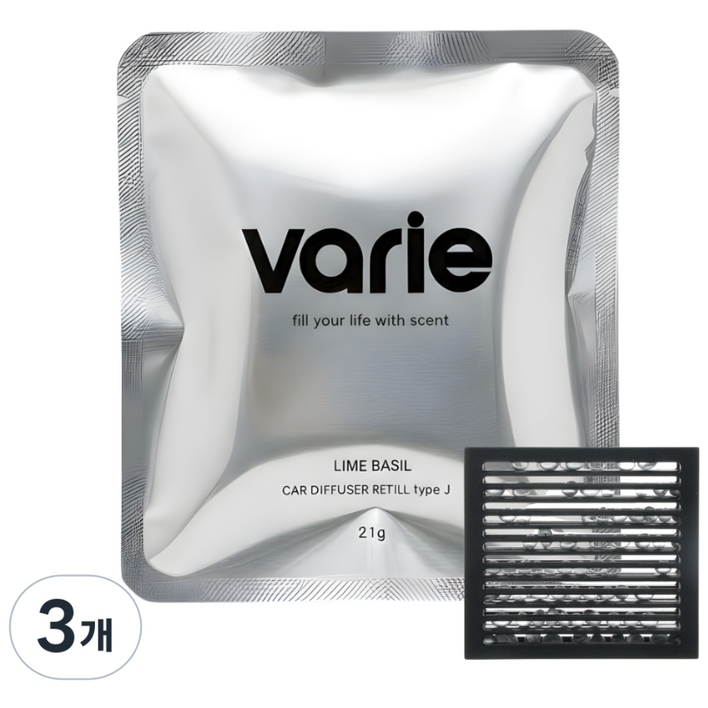 바리에 차량용 방향제 리필 라임바질, 피오니앤블러쉬 조말론 케이스 호환 가능, 라임바질, 3개
