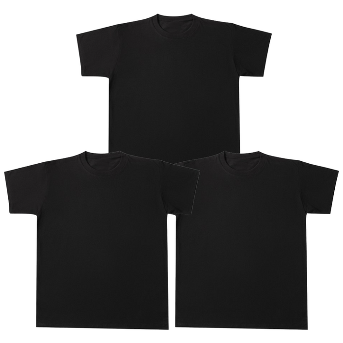 111 베이직 남녀공용 200g 코튼 순면 티셔츠 라운드 반팔티 반팔면티 3장 FINALSENSE