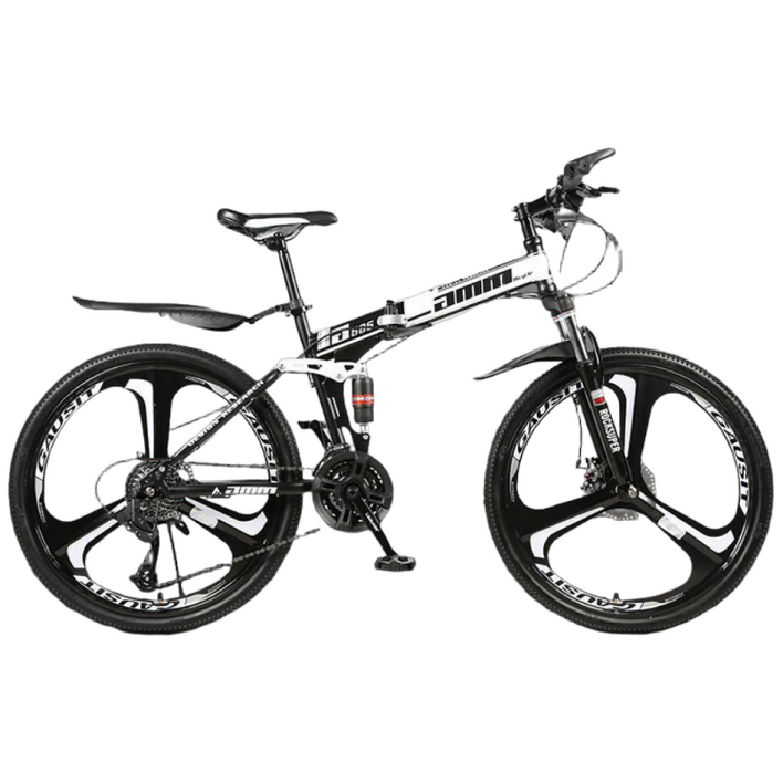 Mochae 산악자전거 접이식 변속 MTB 자전거 24인치 26인치, 블루, 1개