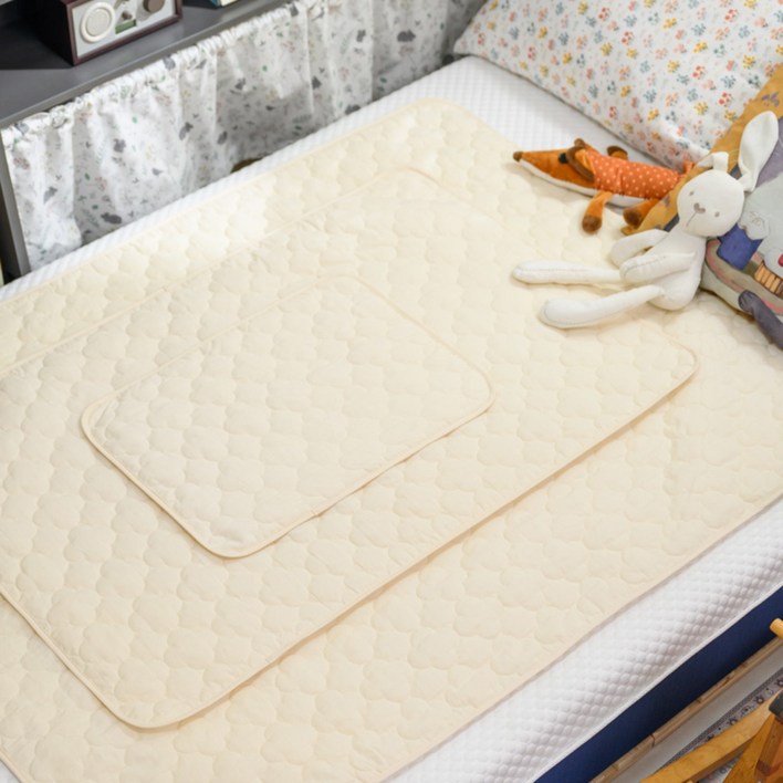 꿈과별아기방수패드 방수요 기저귀패드 유아침구 방수낮잠이불, 크림, 1개